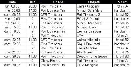 Program martie